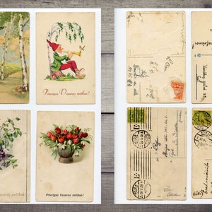 Vintage Postcards Digital Pack, Junk Journal Ephemera, Spring Postcards Digital Download image 9