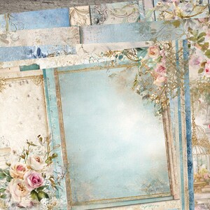 Shabby French Junk Journal Paper: Vintage Ephemera, Scrapbooking (20 Sheets)