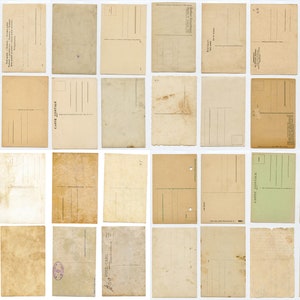 May include: A collection of 40 vintage postcards with various designs and colors. The postcards are all blank and ready to be written on.