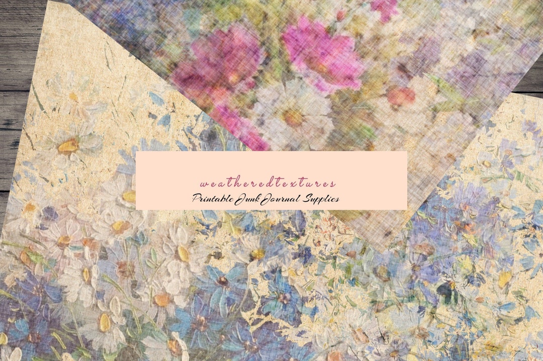 Floral Digital Paper Digital Printable Junk Journal Kit - Etsy Australia