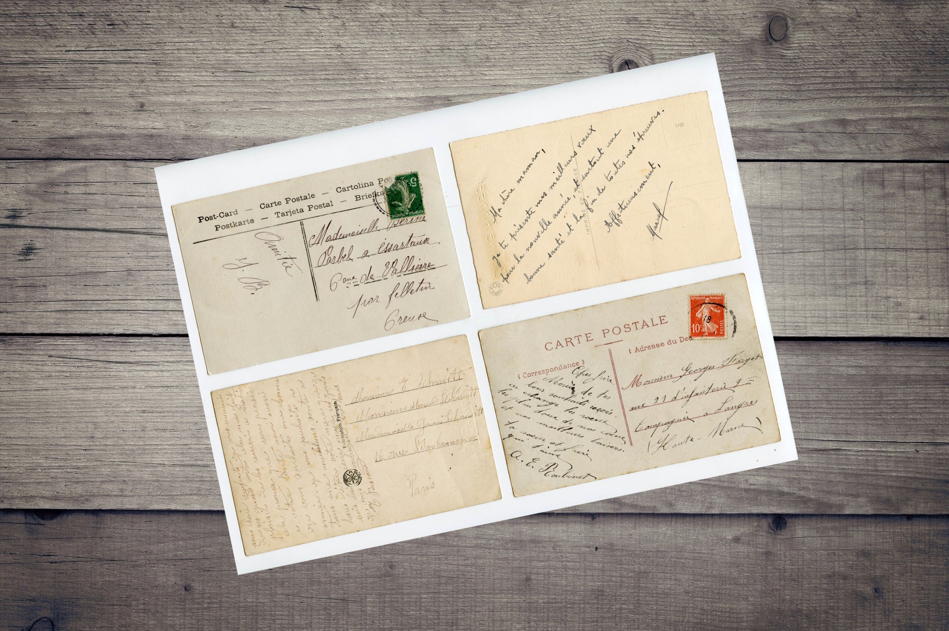 Vintage Postcards' Back in French 20 Handwritten French Etsy