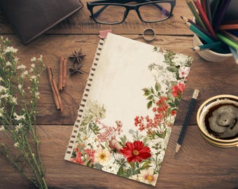 Floral Junk Journal Paper: Printable Background Sheets (Digital Download)