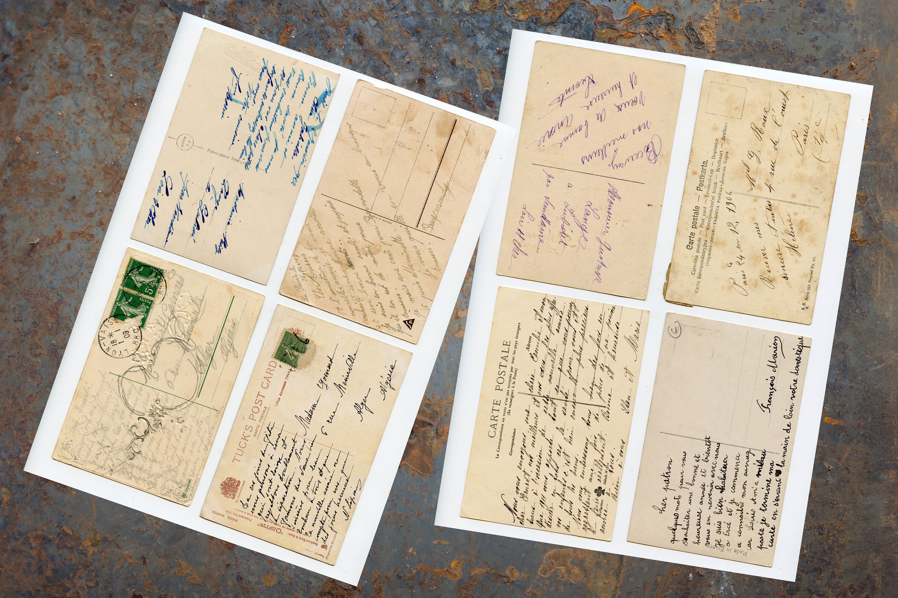 Vintage Postcards' Back in French Handwritten French Etsy