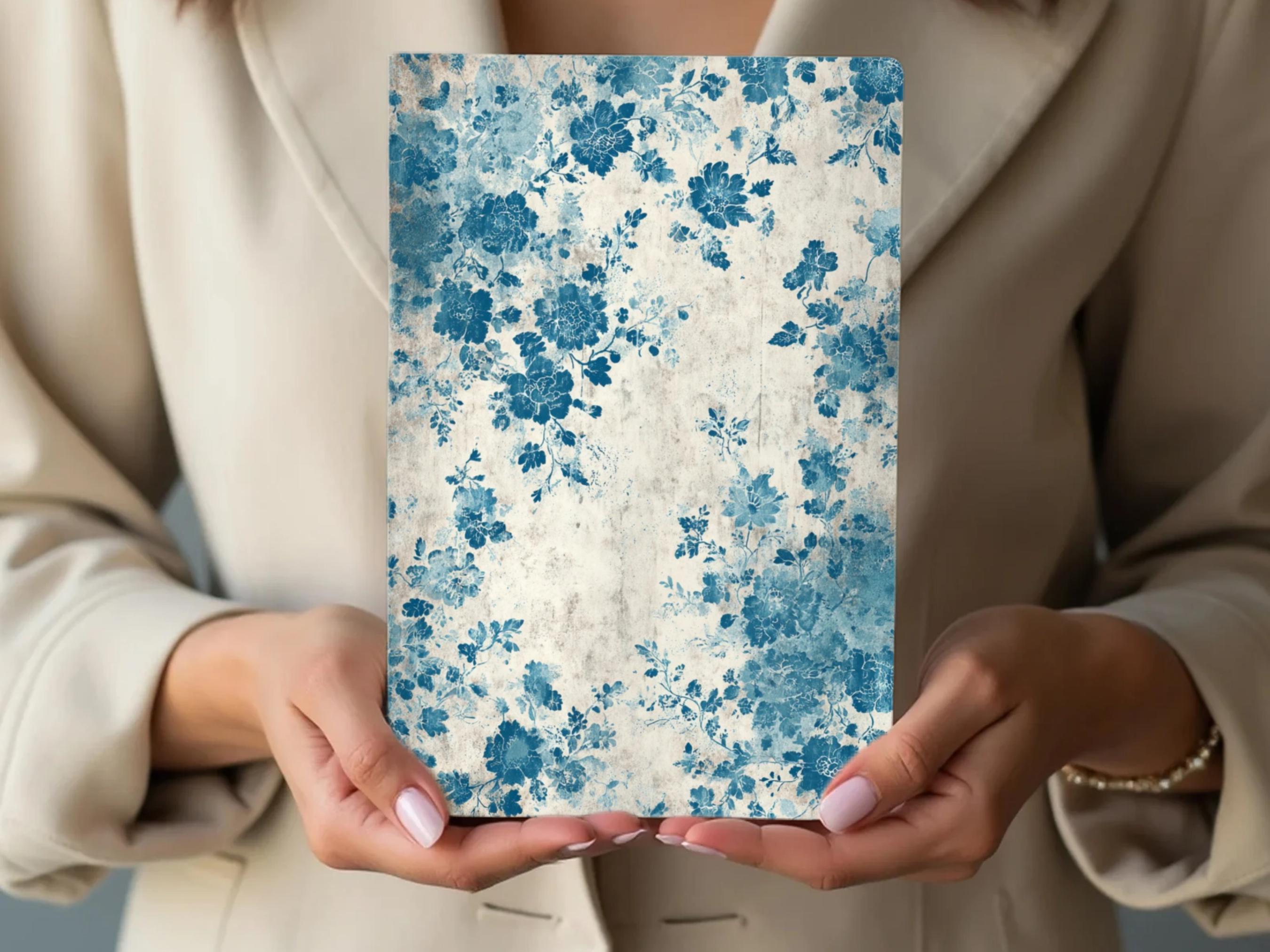 Blue Vintage Floral Junk Journal Kit, French Toile Style Printable ...