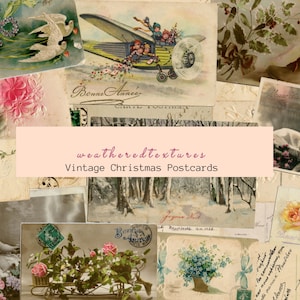 Weihnachten Journaling Karten, sofortiger Download, Französische Vintage Postkarten, Scrapbooking Ephemera, Kit 7