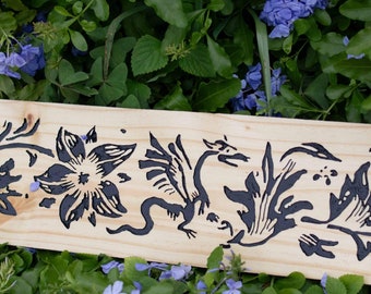 Dragon Art Gift For Renfaire Friend Medieval Wood Carving Wall Decor for Office art for Renaissance Nerd