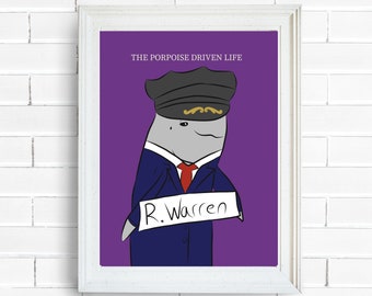 Funny Wall Art Cartoon Printable Gift For Chauffeur Wall Art For Limo Driver Printable For Porpoise
