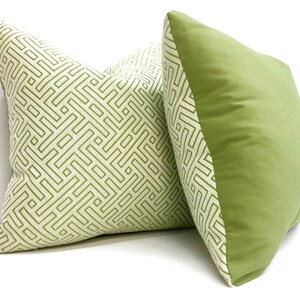 Geometric Green Pillow Cover, Green & White, Custom Square Pillow Cover, Custom Decorative Pillow Cover, Throw Pillow Cover 15 x 15