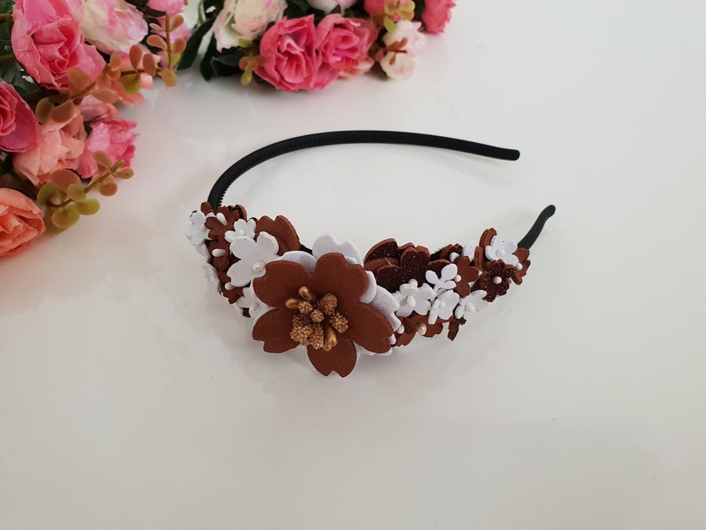 Flower Crown Boho Flower Crownflower Girl Crown Birthday Etsy
