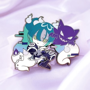 Ghost Trainer Hatsune Miku Vocaloid x Project Voltage Enamel Pin image 1