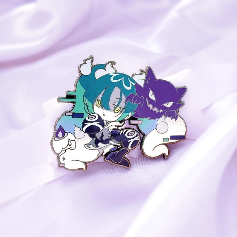 Ghost Trainer Hatsune Miku Vocaloid x Project Voltage Enamel Pin image 1