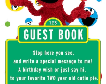 Sesame Street Elmo Guest Book Sign for 2 year old girl