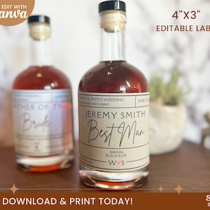 Customizable Whiskey Label, Whiskey Label Template, Printable Whisky Label,  Canva