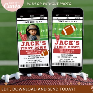 Fußball Ticket-Geburtstagseinladung | Sportticket | First Down Party |