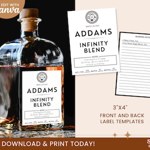 Infinity Bottle Label Template, Canva Template