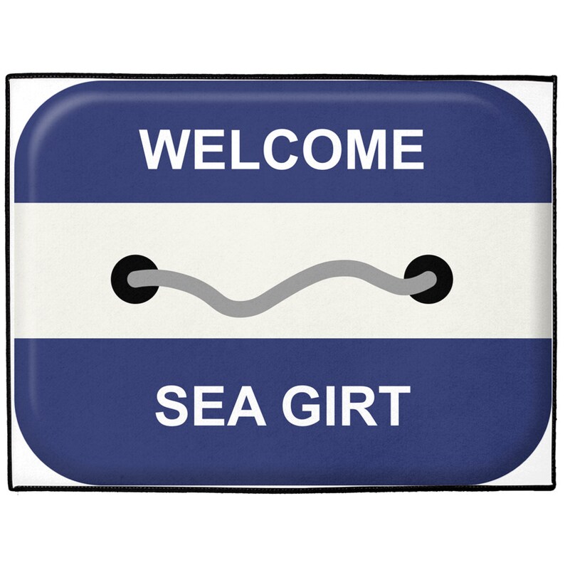 Sea Girt Nj Beach Badge Mat Door Mat Gift Etsy