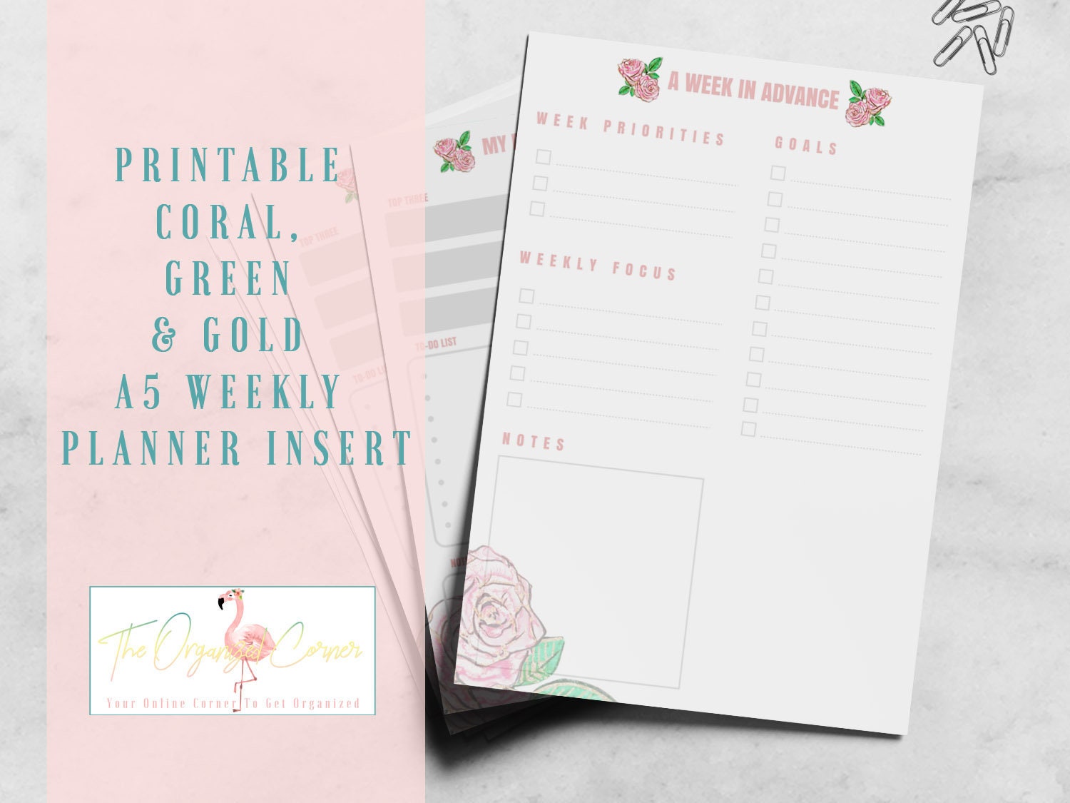 Printable Coral, Inexperienced Gold A5 entire 7 days planner, Immediate Down load, Printable Document, Planner, Each day Planner, PDF, Woman graphic about Full Focus Planner Pdf referred to as Printable Coral, Environmentally friendly Gold A5 comprehensive 7 days planner, Prompt Obtain, Printable Document, Planner, Each day Planner, PDF, Woman