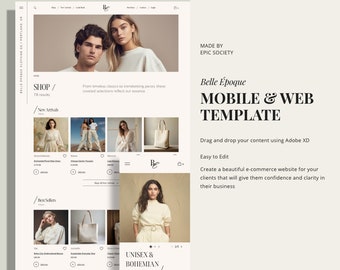 Belle Époque Clothing Co | Modelo para Web e dispositivos móveis | Adobe XD