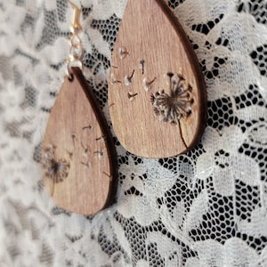 Dandelion earrings Laser Engraved Earrings Digital Download svg dxf