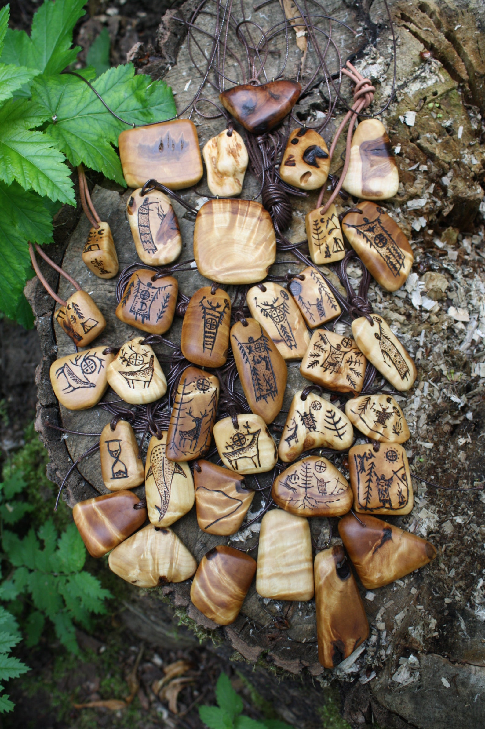 Unique talisman Pendant Birch burl wood Talisman Amulet Forest Etsy