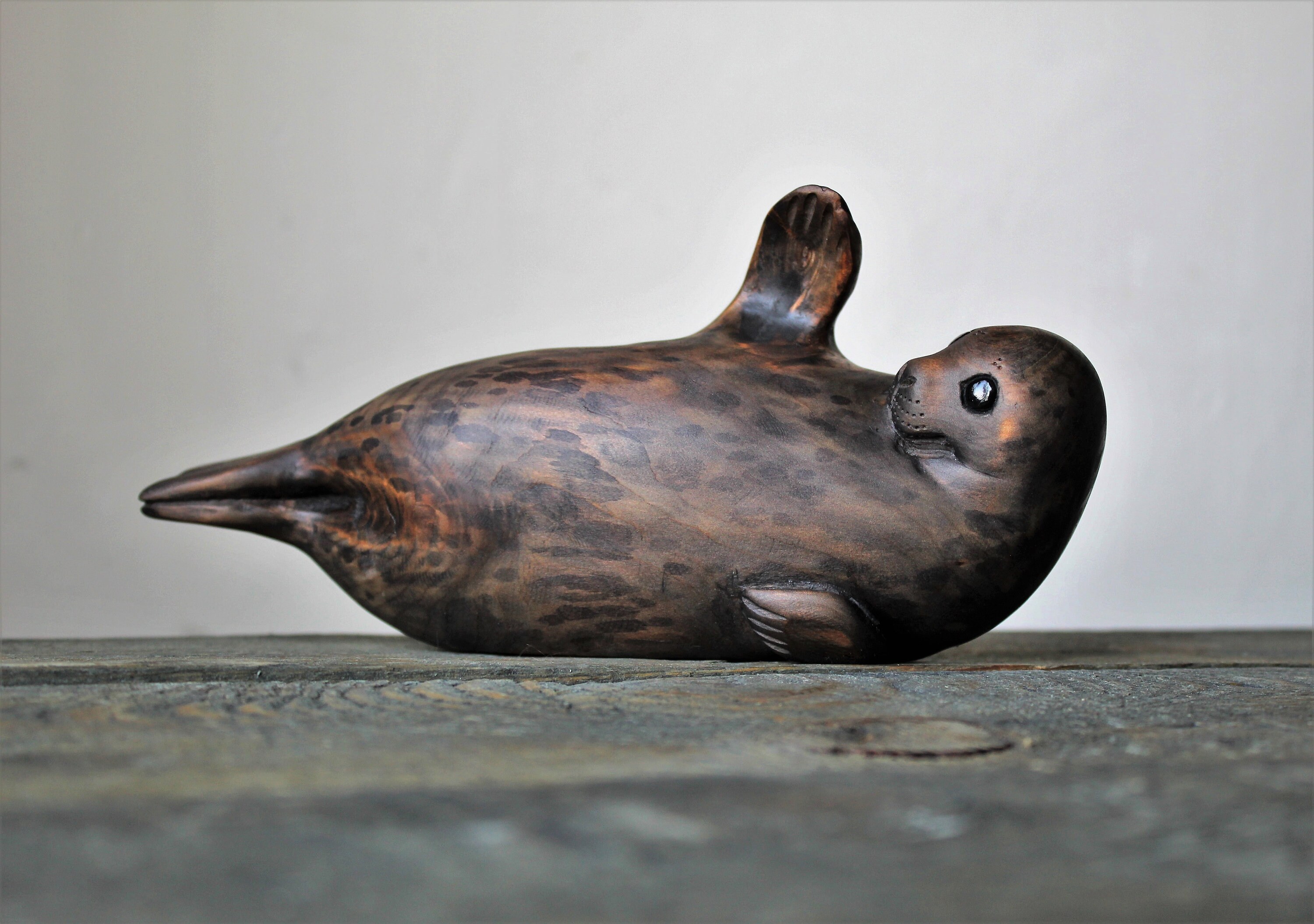 Wooden Seal Sea animal Harp seal Hand Carved Wooden Seal Wood Etsy