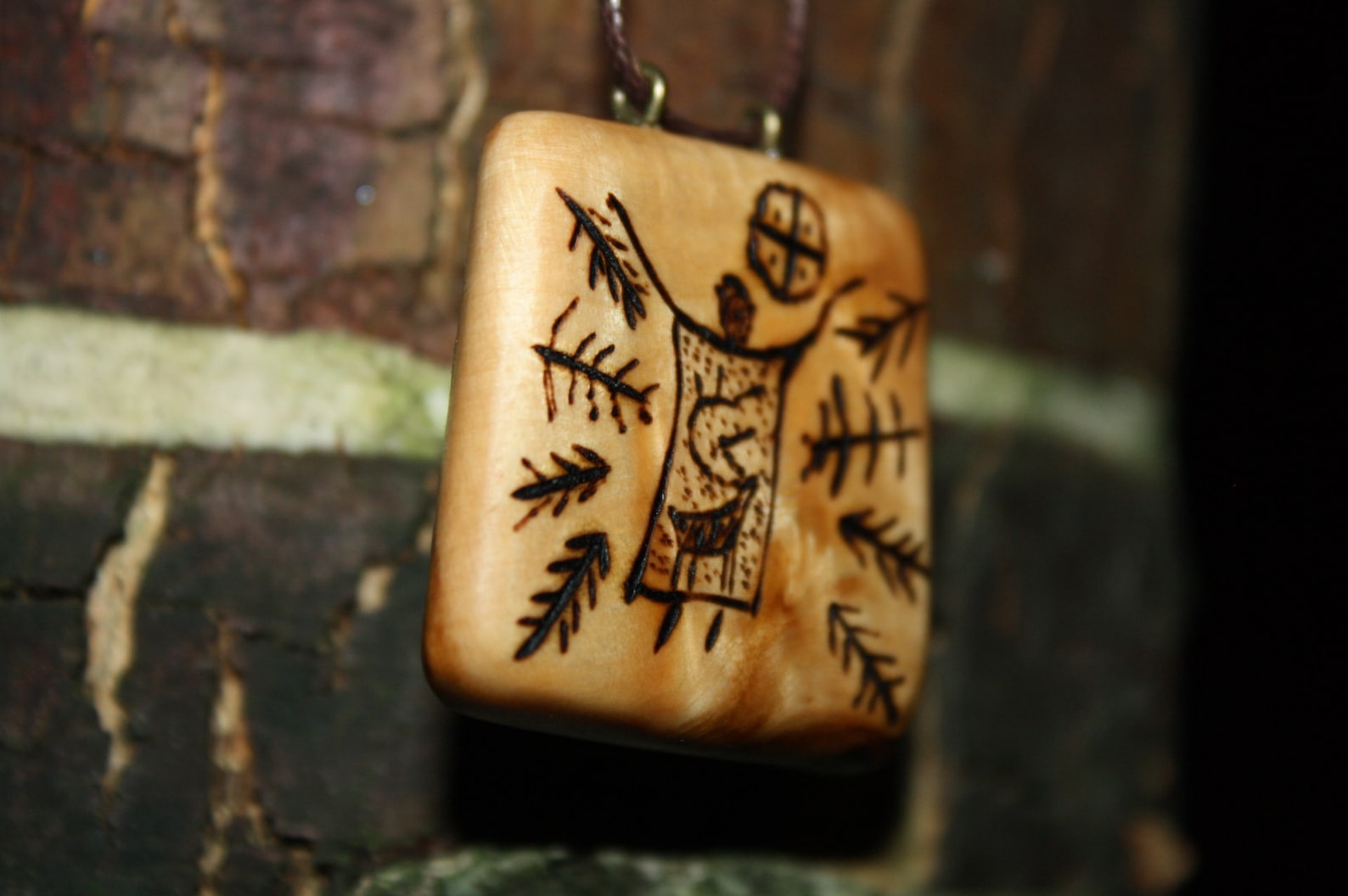 Shaman Ancient symbol Pyrographed Primeval shamanic tambourine Etsy