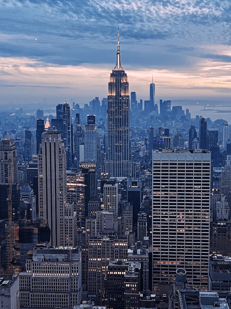 Photo Paper Print: Empire State Building From Top of the Rock, New York ...