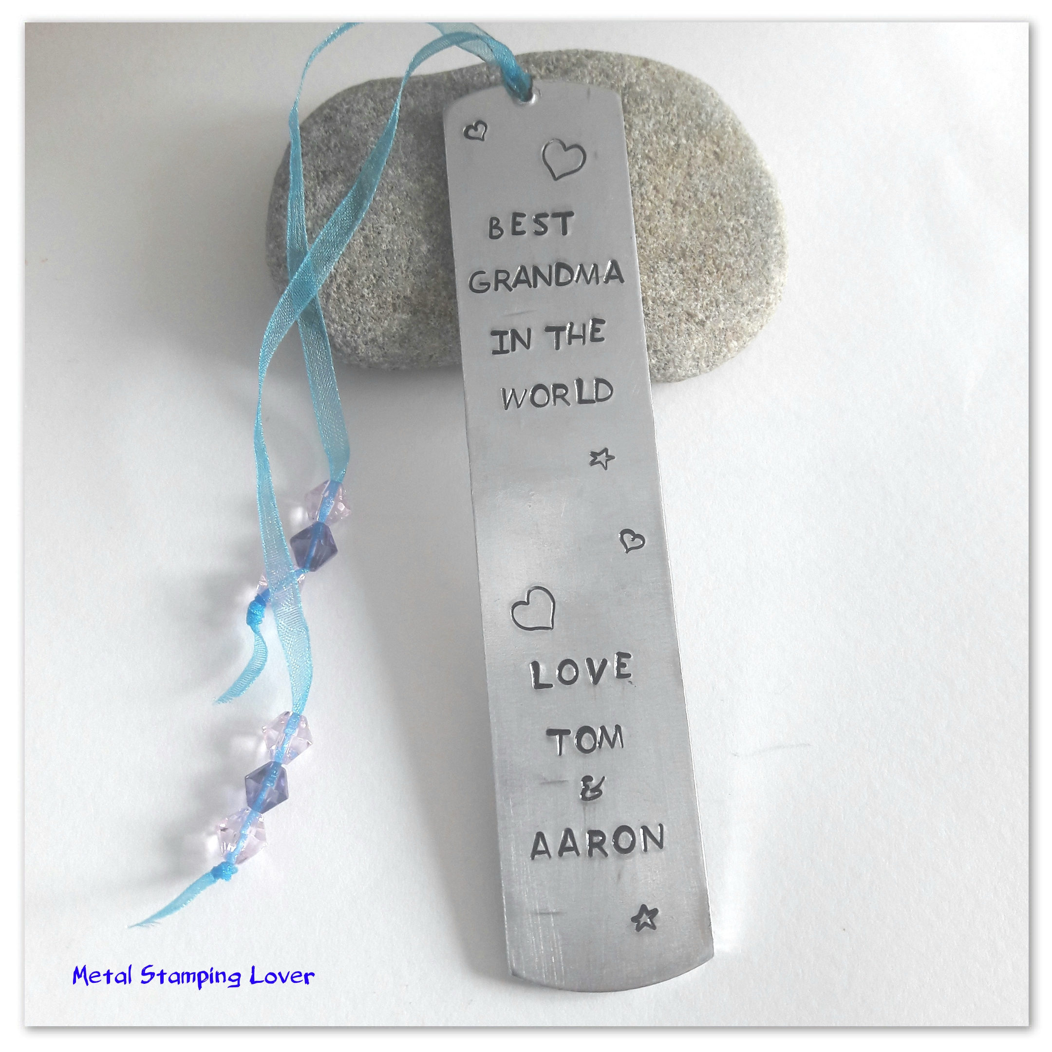 Best grandma gift Metal bookmark Grandparent gift Personalized Etsy
