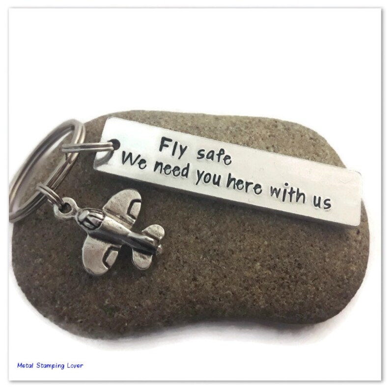 Valentines day gift for him Drive safe keychain I need you here with me Drive safe New driver keyring Boyfriend gift Hand stamped image 10