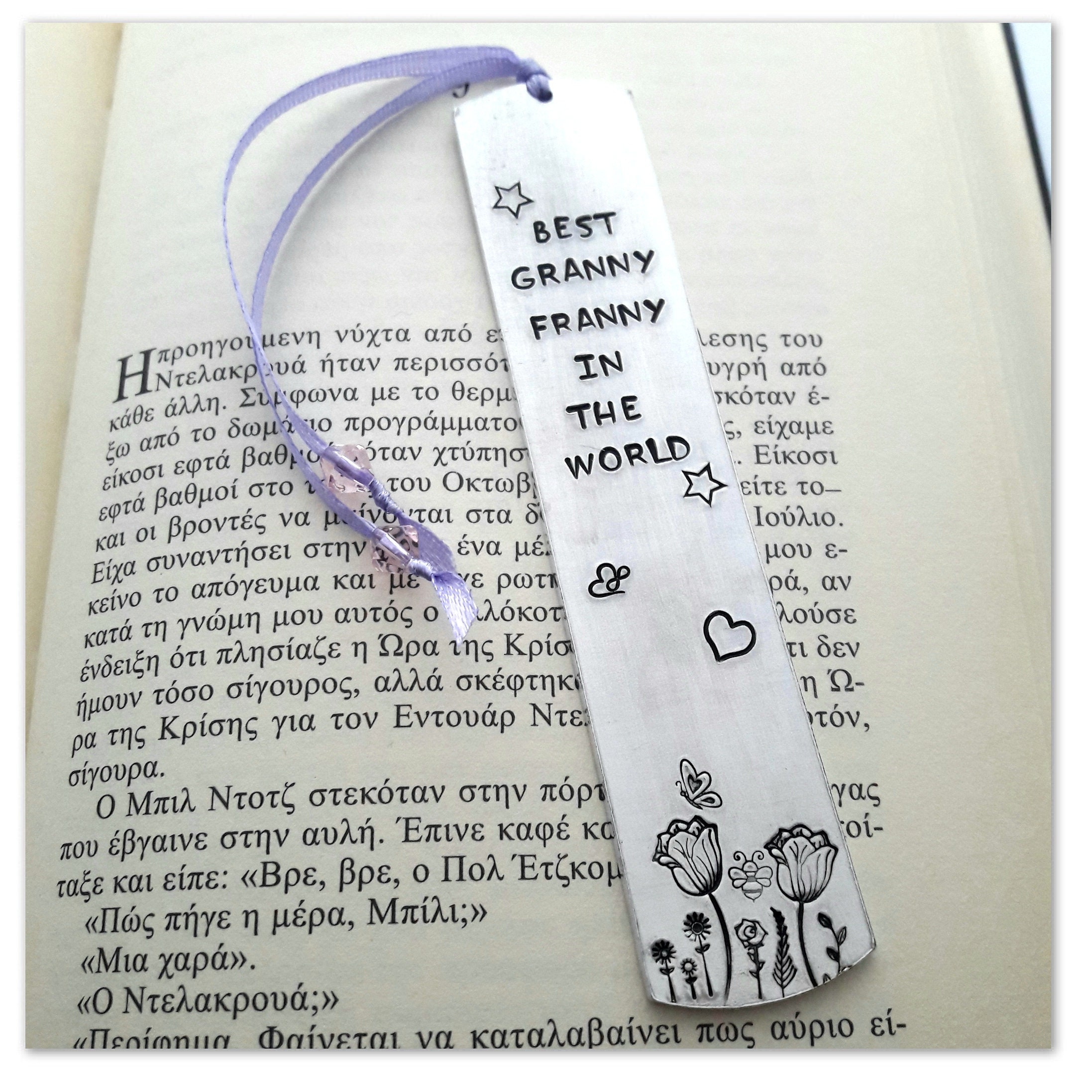 Best grandma gift Metal bookmark Grandparent gift Personalized Etsy
