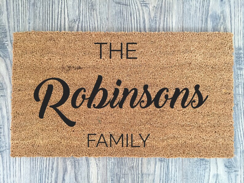 The Family Name Doormat Welcome Mat Personalised Welcome Etsy