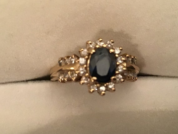 Diamond Sapphire ring and earrings! 14k - image 7