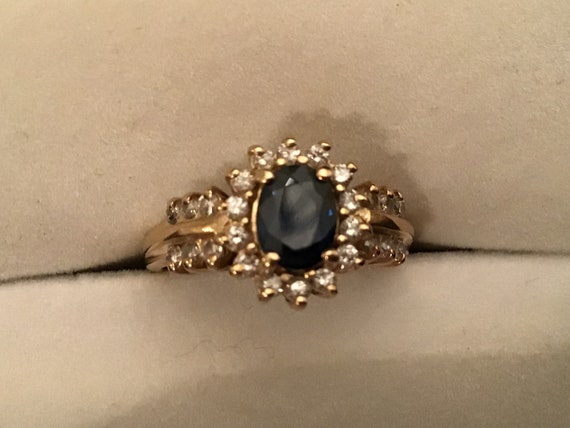 Diamond Sapphire ring and earrings! 14k - image 8
