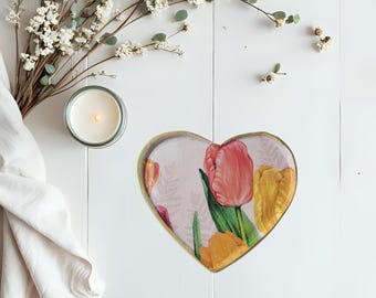 Handmade Heart Shape Tulip Trinket Dish