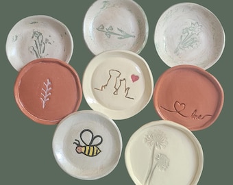 Handmade Air Dry Clay Ring Dishes | Decorative Trinket Trays | Cottage Decor