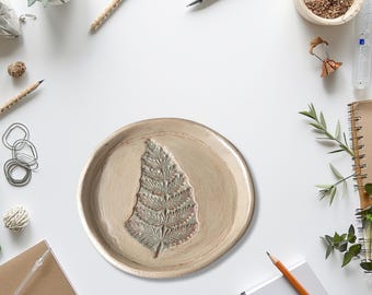 Botanical Trinket Dish | Handmade Air Dry Clay | Ring Dish | Cottage Decor | Gift for Her