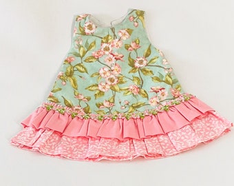 Heirloom Cotton Ruffle Baby Dress, Girls Pink Spring Dress, Summer Baby Dress, Baby Easter Dress, Flower Baby Dress, Ruffle Baby Dress