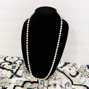 Freshwater Pearl Necklace, Sterling Silver Clasp, Hierloom AAA Genuine Pearl Necklace, Silk Cord Hand Knotted
