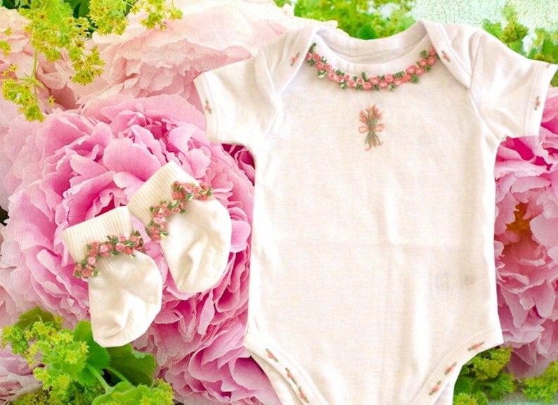 pima cotton shower gift newborn pictures Personalized Baby gift Baby Bodysuit embordiered sleeper Baby girl coming home outfit