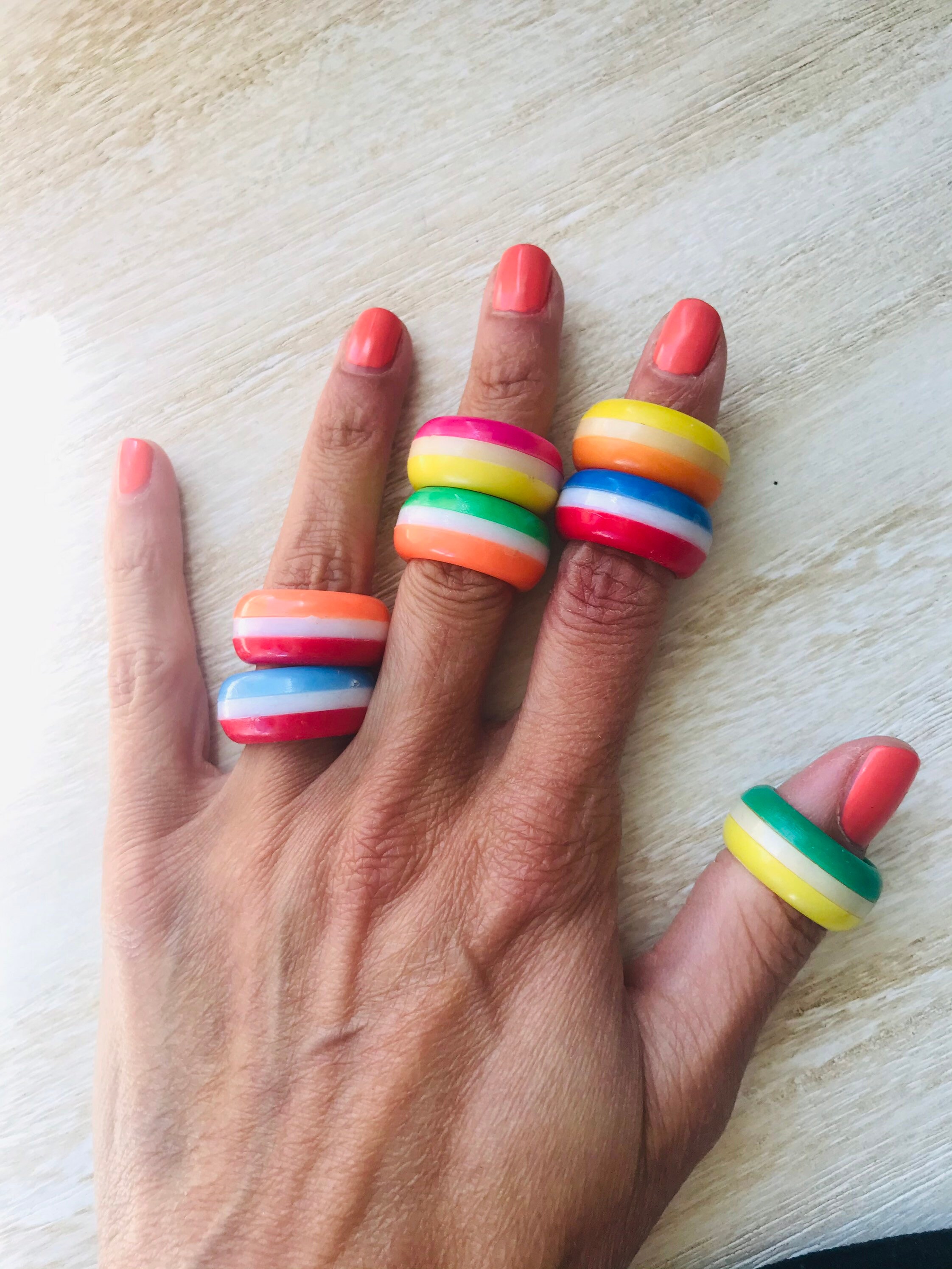 3pcs. Vintage Gumball Prize Rings. Fun Mix of Toy Rings From the 1970s