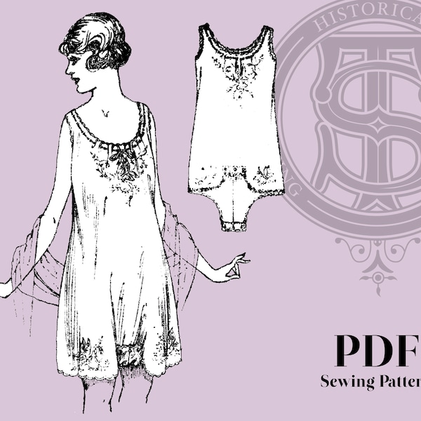 Charlotte - 1920s Envelope Chemise 36" Bust PDF Sewing Pattern