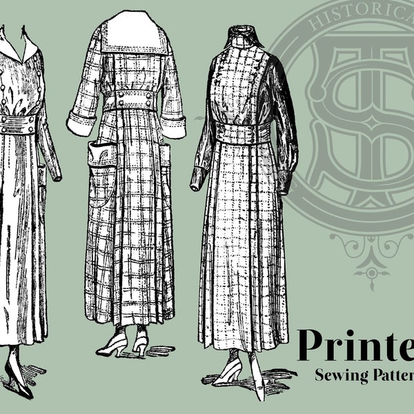 Norine - 1910s Dress 40" Bust Printed Reproduction Sewing Pattern