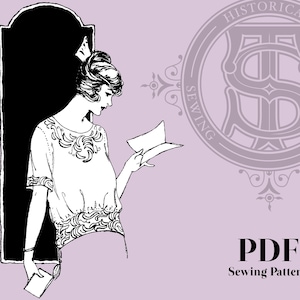 Zola - 1920s Blouse 36" Bust PDF Reproduction Sewing Pattern