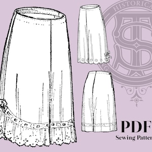 Vera - 1910s Closed Circular Drawers 22&quot; Waist PDF Reproduction Sewing Pattern
