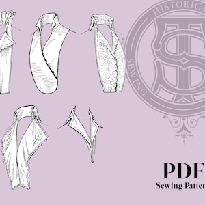 Pauline - 1910s Collars and Vests Size Large Reproduction Sewing Pattern