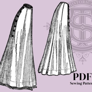Nora - 1900s Seven Gored Skirt 24&quot; Waist PDF Reproduction Sewing Pattern
