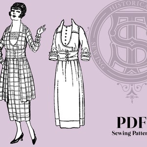 Viola - 1910s Dress 36&quot; Bust PDF Reproduction Sewing Pattern