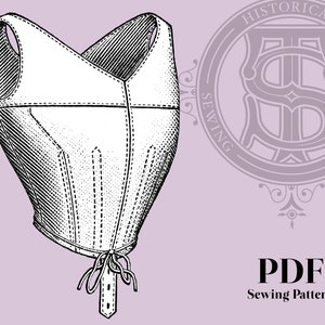 Verna - 1900s Bust Supporting Corset Cover 34" Bust PDF Reproduction Sewing Pattern