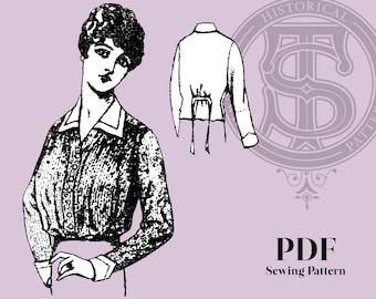 Barbara - 1910s Shirt Bust 38" Bust PDF Reproduction Sewing Pattern