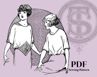 Grace - 1920s Blouse 34" Bust PDF Sewing Pattern